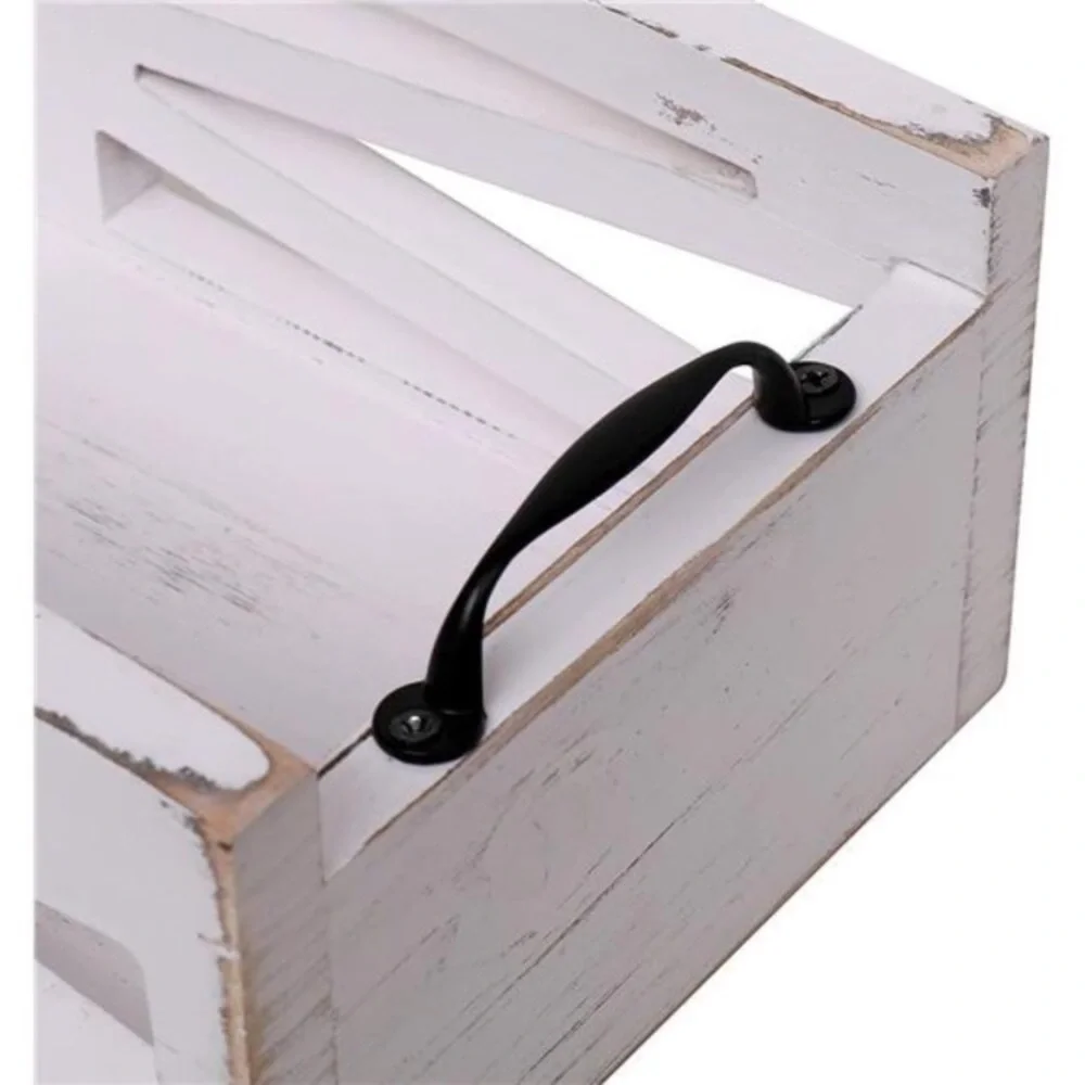 Toilet Paper Wood Holder Decor Box Farmhouse White NWT